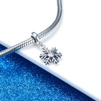 Retro Shiny Snowflake Sterling Silver Plating Inlay Zircon Rhodium Plated Charms Jewelry Accessories main image 4