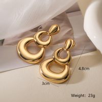 1 Pair Simple Style Geometric Plating Copper 18k Gold Plated Drop Earrings main image 2