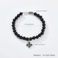 Vintage Style Simple Style Cross Agate Sterling Silver Beaded Bracelets main image 6