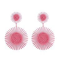 1 Pair Ig Style Elegant Flower Stoving Varnish Alloy Raffia Drop Earrings sku image 3
