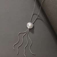 Xuping Simple Style Geometric Stainless Steel Plating Inlay Artificial Pearls Necklace main image 3