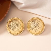 1 Pair Casual Simple Style Round Plating Alloy Ear Studs main image 4