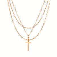 Simple Style Cross Alloy Plating Gold Plated Silver Plated Women's Necklace sku image 1