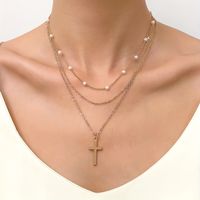 Simple Style Cross Alloy Plating Gold Plated Silver Plated Women's Necklace main image 5