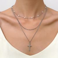 Simple Style Cross Alloy Plating Gold Plated Silver Plated Women's Necklace main image 1