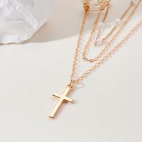 Simple Style Cross Alloy Plating Gold Plated Silver Plated Women's Necklace main image 3