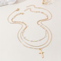 Simple Style Cross Alloy Plating Gold Plated Silver Plated Women's Necklace main image 4