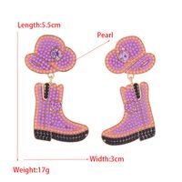 1 Pair Retro Exaggerated Boots Inlay Alloy Artificial Pearls Beads Drop Earrings main image 2