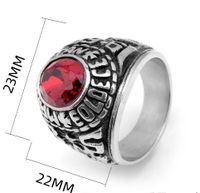 Punk Solid Color Titanium Steel Inlay Glass 18K Gold Plated Men's Rings main image 2
