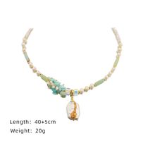 Barocker Stil Einfarbig Barocke Perlen Perlen Überzug 18 Karat Vergoldet Halskette Mit Anhänger sku image 1