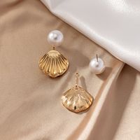 1 Pair Ig Style Retro Commute Shell Plating Inlay Alloy Pearl Drop Earrings main image 5