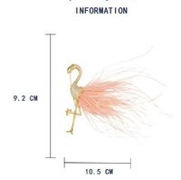 Ig Style Simple Style Flamingo Copper Feather Inlay Zircon Women's Brooches main image 2