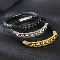 Streetwear Round Titanium Steel Braid Bracelets main image 1