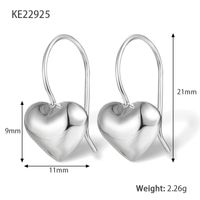 1 Pair Elegant Vintage Style Simple Style Heart Shape Plating Sterling Silver Drop Earrings sku image 1