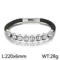 Streetwear Round Titanium Steel Braid Bracelets sku image 1