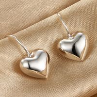 1 Pair Elegant Vintage Style Simple Style Heart Shape Plating Sterling Silver Drop Earrings main image 3
