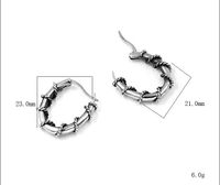 1 Piece 1 Pair Simple Style Geometric Polishing Titanium Steel Hoop Earrings main image 2