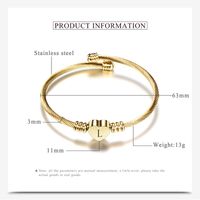 Classic Style Letter Heart Shape Titanium Steel Plating Gold Plated Bangle main image 5