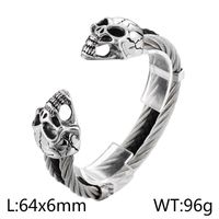 Punk Skull Stainless Steel Plating 18K Gold Plated Men'S Bangle sku image 1