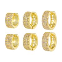 1 Piece Simple Style Round Plating Inlay Brass Zircon 18k Gold Plated Silver Plated Earrings main image 5