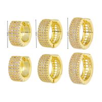 1 Piece Simple Style Round Plating Inlay Brass Zircon 18k Gold Plated Silver Plated Earrings main image 6