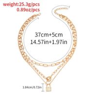 Lady Lock Alloy Toggle Plating Inlay Rhinestones Gold Plated Women's Necklace main image 4