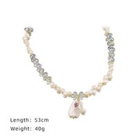 Elegant Irregular Baroque Pearls Beaded 18k Gold Plated Pendant Necklace sku image 1