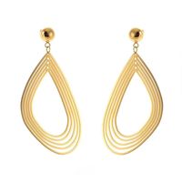 1 Pair Simple Style Classic Style Water Droplets Plating Stainless Steel None Gold Plated Drop Earrings main image 5