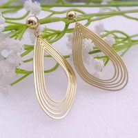 1 Pair Simple Style Classic Style Water Droplets Plating Stainless Steel None Gold Plated Drop Earrings main image 6