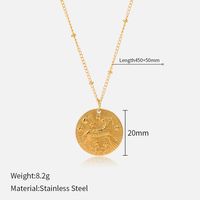 Titanium Steel Simple Style Plating Round Constellation Pendant Necklace sku image 13