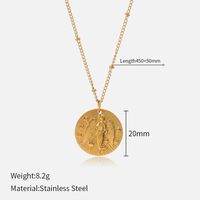 Titanium Steel Simple Style Plating Round Constellation Pendant Necklace sku image 18