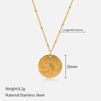 Titanium Steel Simple Style Plating Round Constellation Pendant Necklace sku image 20