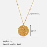 Titanium Steel Simple Style Plating Round Constellation Pendant Necklace sku image 23