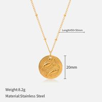 Titan Stahl Einfacher Stil Überzug Runden Konstellation Halskette Mit Anhänger sku image 24