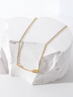 Stainless Steel 18K Gold Plated Simple Style Arrow Bow Knot Pendant Necklace sku image 1