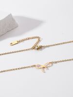 Stainless Steel 18K Gold Plated Simple Style Arrow Bow Knot Pendant Necklace main image 6