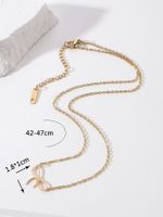 Stainless Steel 18K Gold Plated Simple Style Arrow Bow Knot Pendant Necklace main image 2