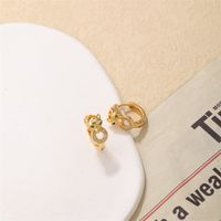 1 Pair Lady Animal Plating Inlay Copper Zircon Gold Plated Earrings main image 1