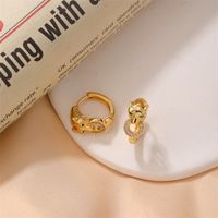 1 Pair Lady Animal Plating Inlay Copper Zircon Gold Plated Earrings main image 4