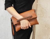 Women's Medium Pu Leather Solid Color Vintage Style Streetwear Square Zipper Shoulder Bag Crossbody Bag Square Bag sku image 3