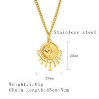 304 Stainless Steel 18K Gold Plated Streetwear Plating Inlay Sun Devil's Eye Rhinestones Pendant Necklace sku image 2
