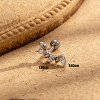 1 Piece French Style Simple Style Korean Style V Shape Cross Inlay Copper Zircon Earrings main image 2