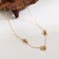 Ig Style Simple Style Round Flower Stainless Steel Plating Inlay Zircon Gold Plated Pendant Necklace main image 3