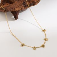 Ig Style Simple Style Round Flower Stainless Steel Plating Inlay Zircon Gold Plated Pendant Necklace main image 6