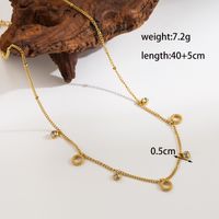 Ig Style Simple Style Round Flower Stainless Steel Plating Inlay Zircon Gold Plated Pendant Necklace main image 2