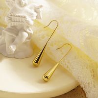 1 Pair Simple Style Water Droplets Plating 304 Stainless Steel 18K Gold Plated Drop Earrings main image 4