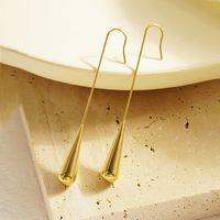 1 Pair Simple Style Water Droplets Plating 304 Stainless Steel 18K Gold Plated Drop Earrings main image 5
