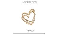 Simple Style Heart Shape Alloy Plating Inlay Rhinestones Pearl Women's Brooches main image 2