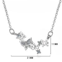 Simple Style Butterfly Copper Inlay Zircon Pendant Necklace main image 2