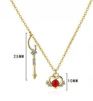 Sweet Heart Shape Copper Inlay Zircon Pendant Necklace main image 2